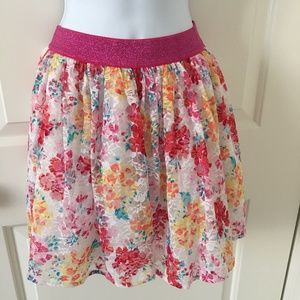 The Children Place Girls Ruffle Pink Floral Skirt. Size L 10/12. NWT